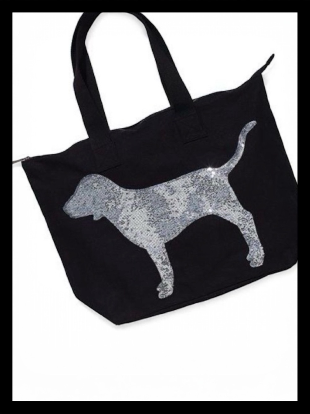 💕ⓅⒾⓃⓀ ⓋⓈ VINTAGE/HTF/RARE Sequin Pup Tote Bag EUC💕